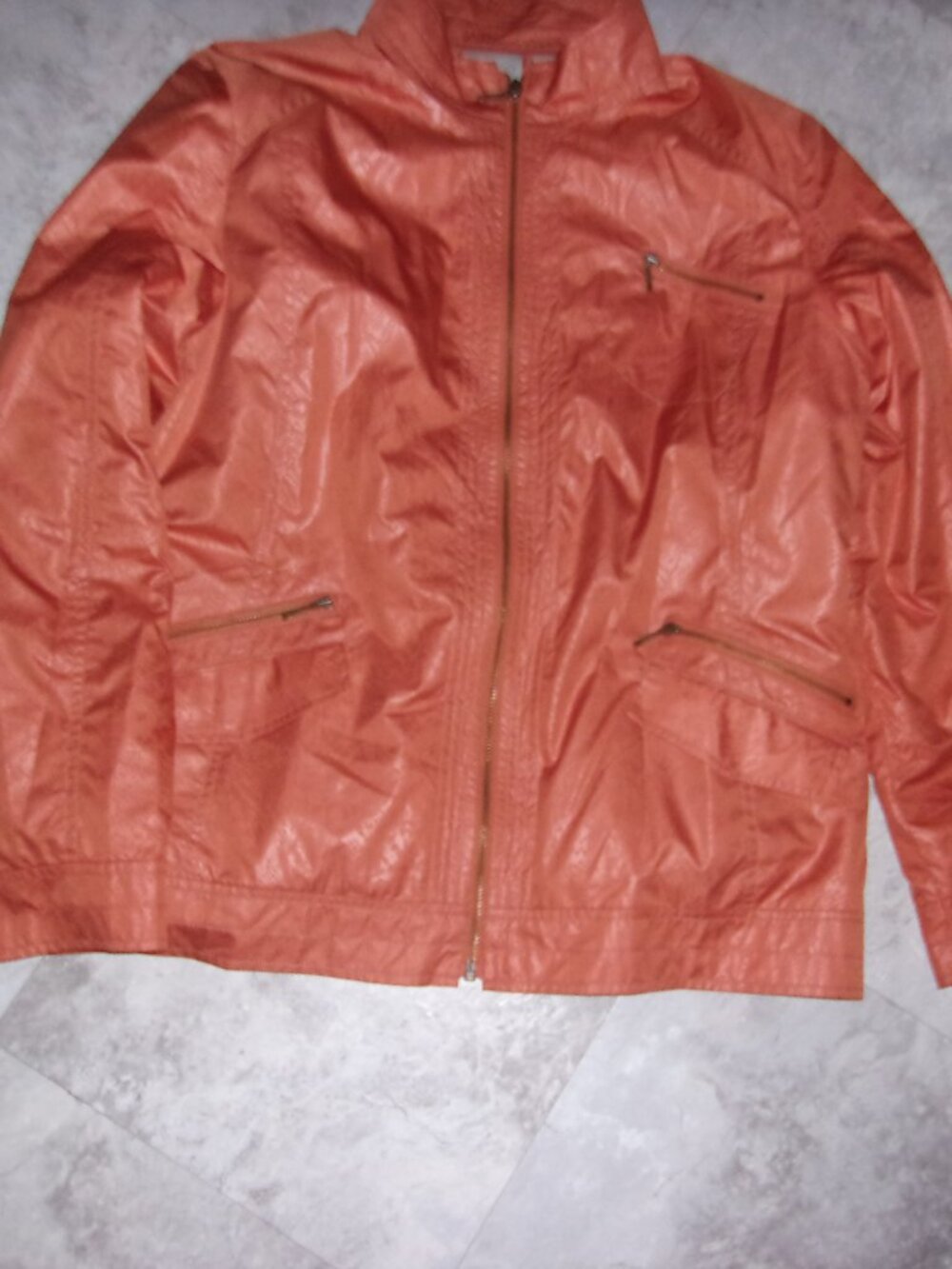 chicos size 2 jacket coat large zenergy orange light weight